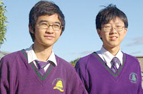 Brighton Secondary College purple jumpers.