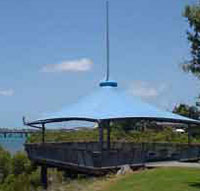 Blue pavillion on the Mackay Pioneer River boardwalk
