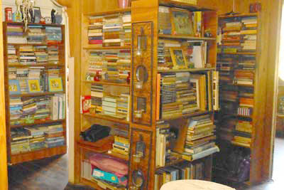 A section of Diana Kupke's personal library.