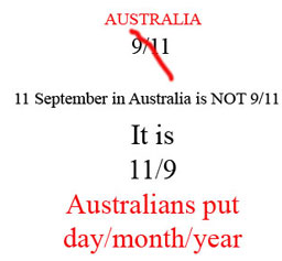 In Australia September 9 is 9/11.
