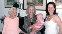Peggy, Ticky, Imogen and baby Iris