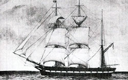 The vessel, Prince Regent on which William Streater travelled.