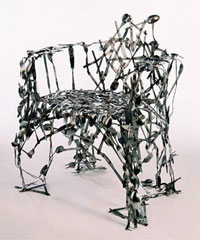 A chair made of spoons
