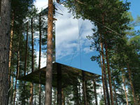 A room in the tree hotel at Harads, Sweden