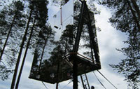 A room in the tree hotel at Harads, Sweden