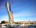 The leaning Capital Gate Tower