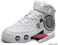Running shoe with built-in cd player