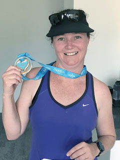 Suzanne Grima after completing a marathon.