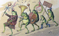 Musical frogs illustration