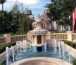 Frog fountain at the Singapore Universal Film Studio theme park